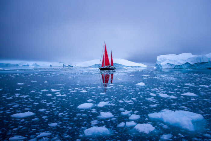 Sailing with Icebergs in Greenland