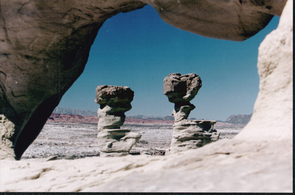 Two Hoodoos Through a Window