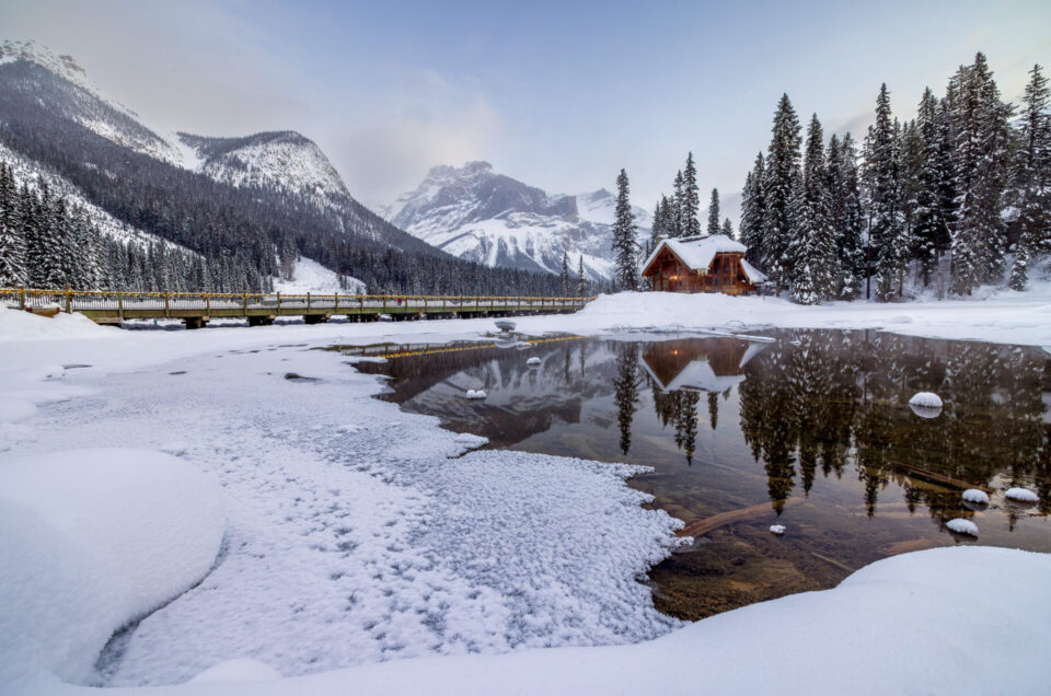 Emerald Lake with Building (Landscape)