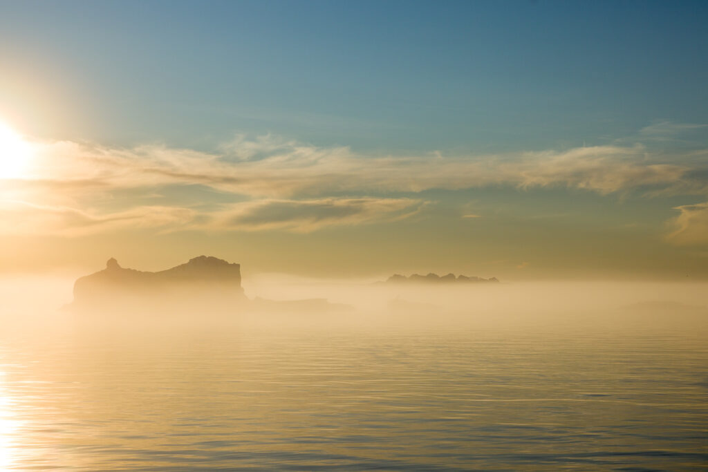 Backlit Iceberg as the Fog Lifted