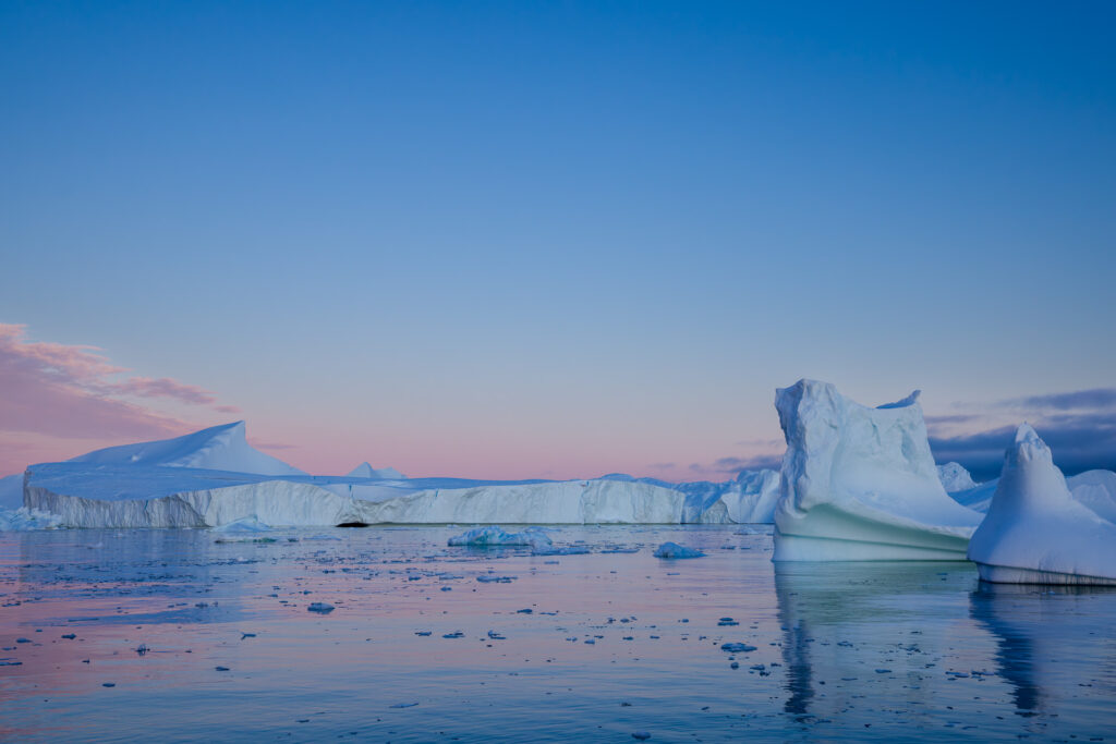 Icebergs in Soft Pastels