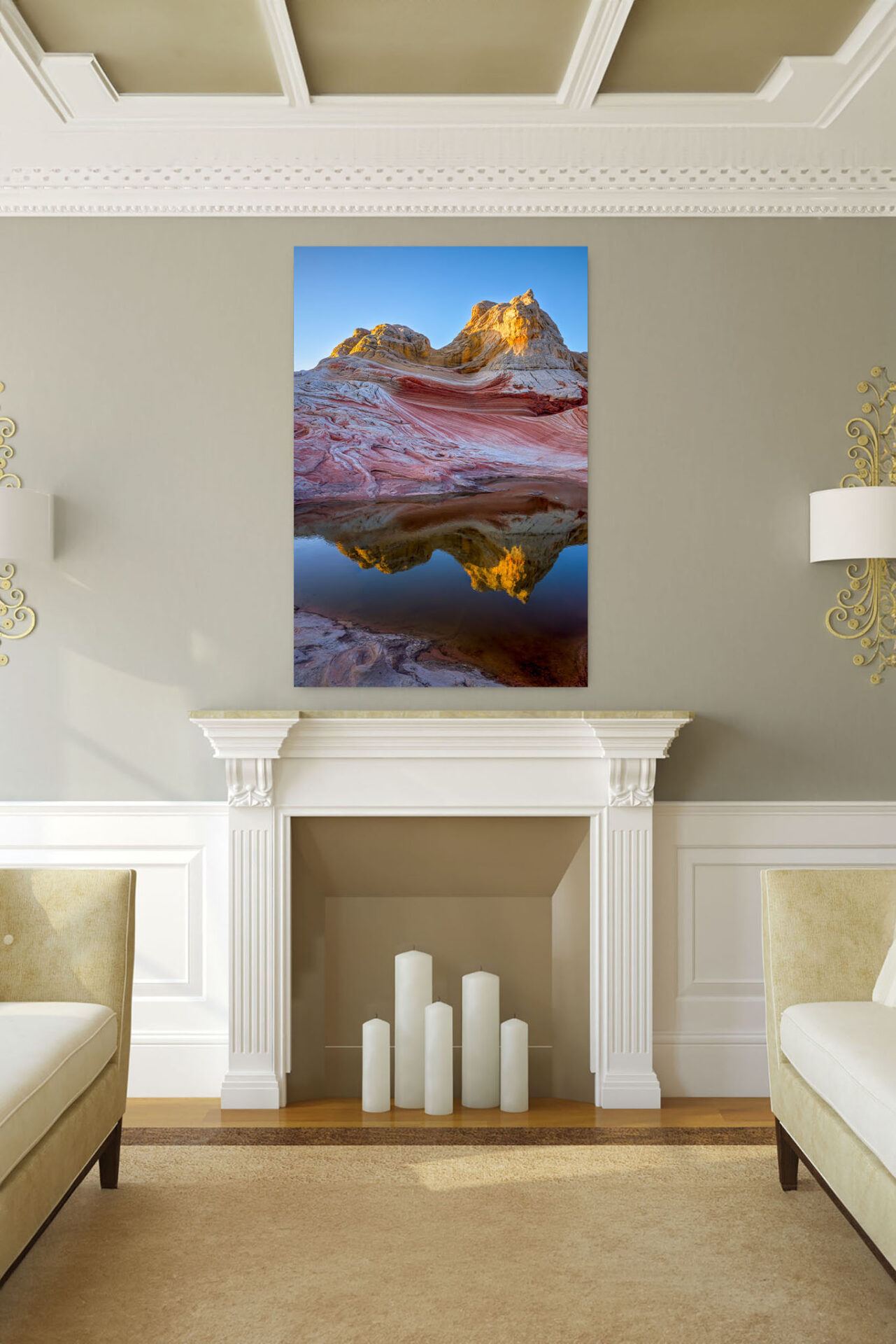 White Pocket Reflection Wall Display